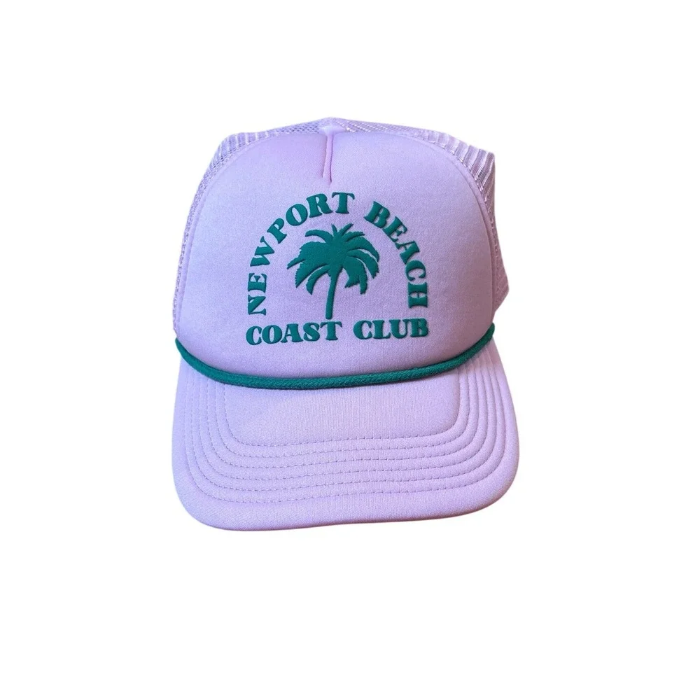 Mighty Fine Trucker Hat Womens Purple Newport Beach Coast Club SIZE OS